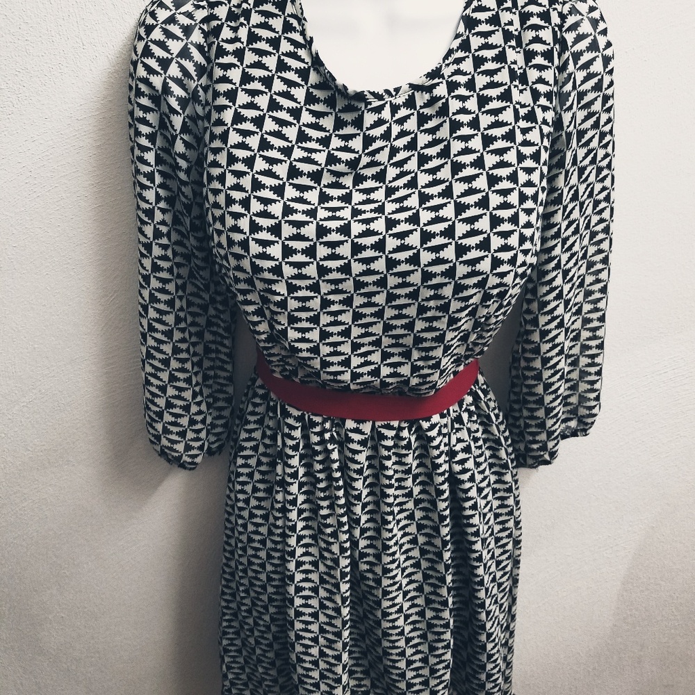 Black & White High Low Shirt Dress Size Medium